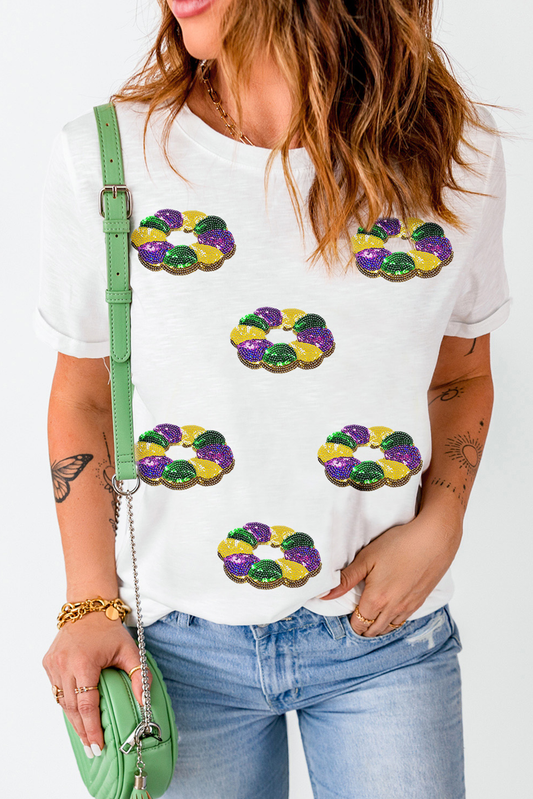 Sequined Mardi Gras Tee