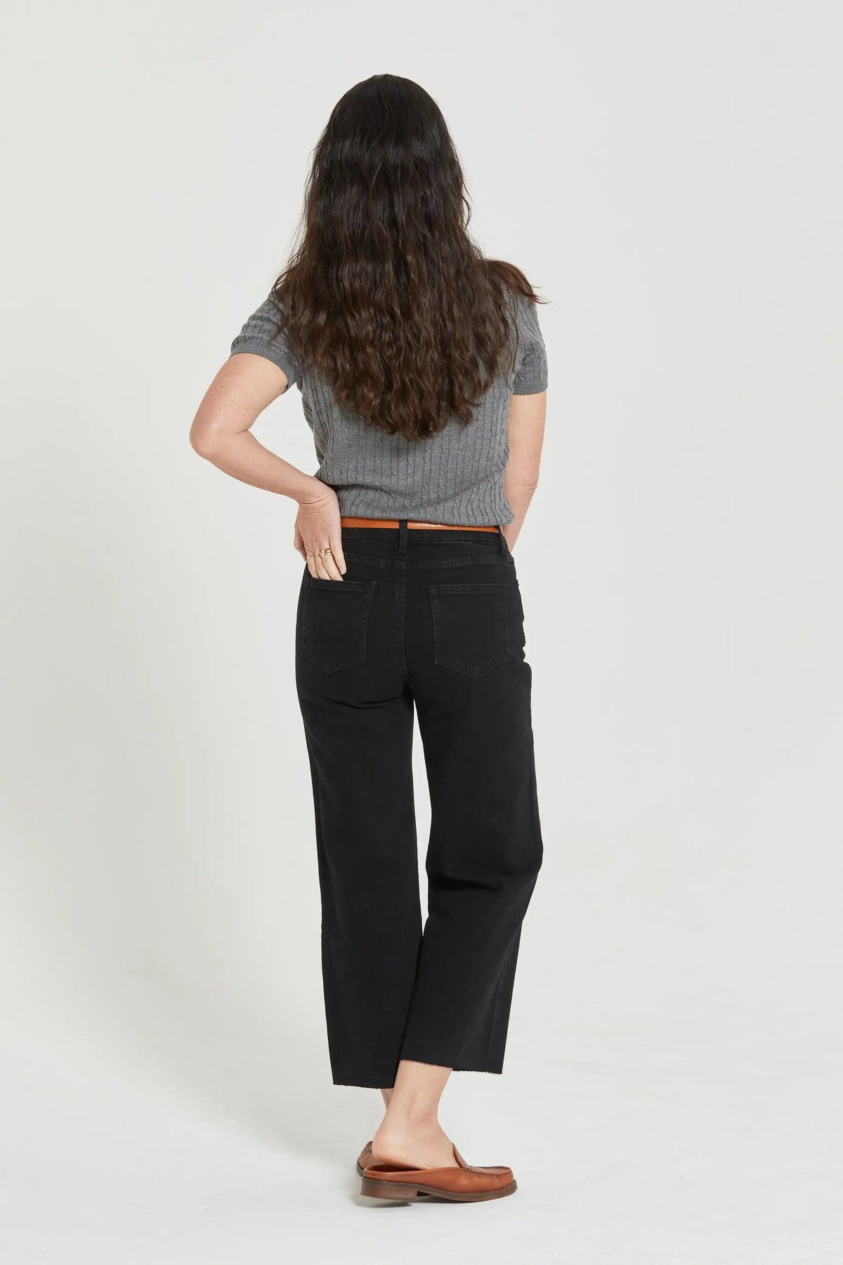 Aberdeen Ankle Crop High Rise Jean, Black