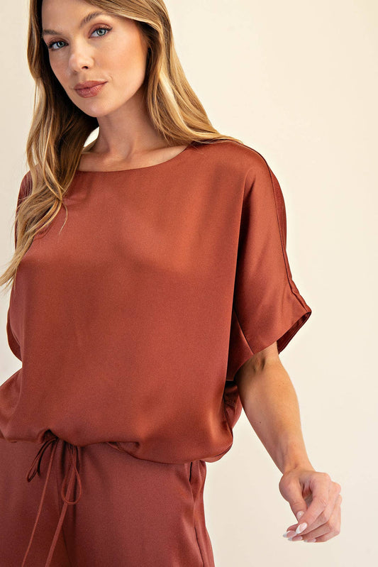 Round Neck Short Sleeve Top