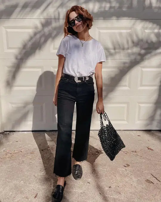 Aberdeen Ankle Crop High Rise Jean, Black