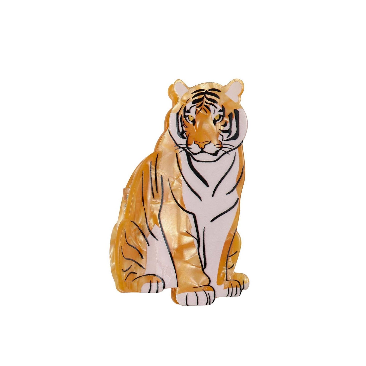 Sitting Tiger Design Animal Acetate Hair Claw Clip