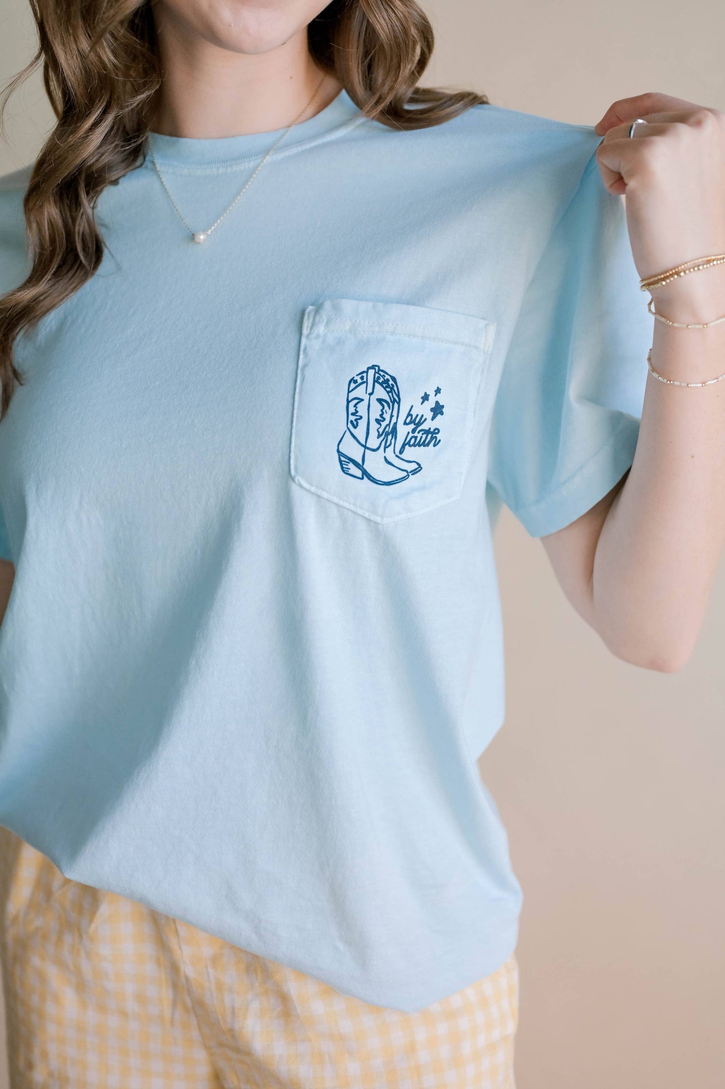 Walk By Faith Tee - Light Blue