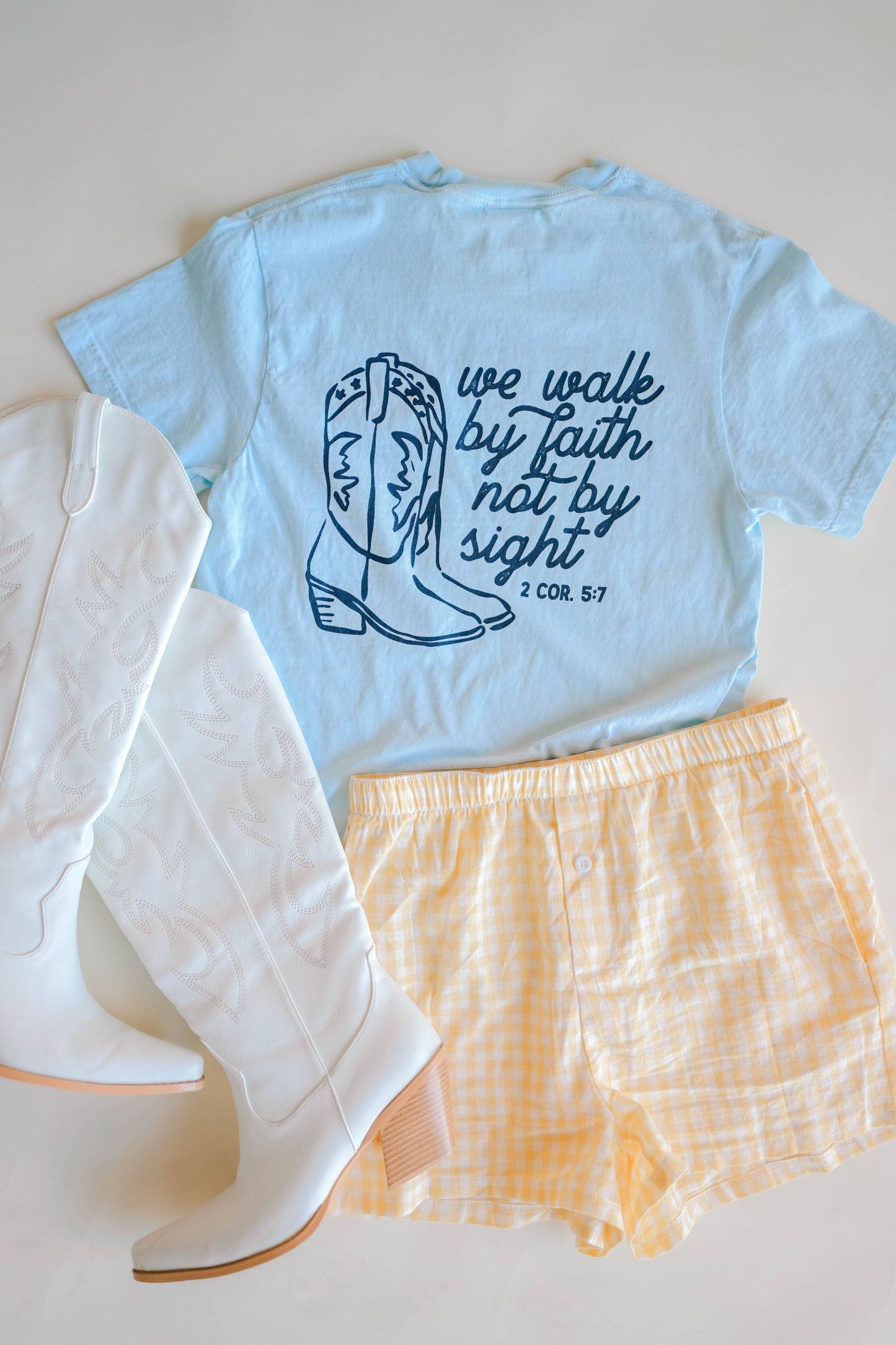 Walk By Faith Tee - Light Blue