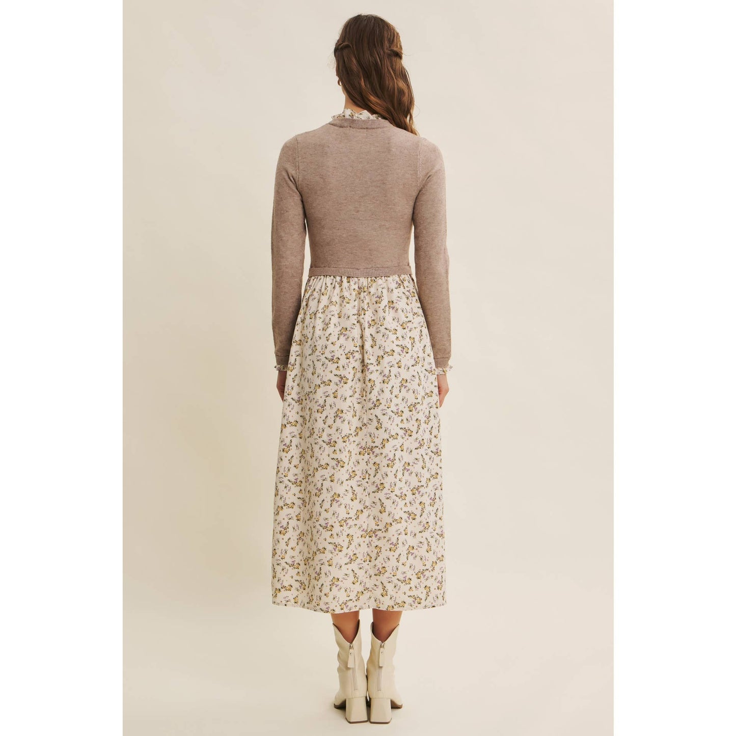 SWEET AND SOFT TO TOUCH RUFFLED TWOFER SWEATER DRESS