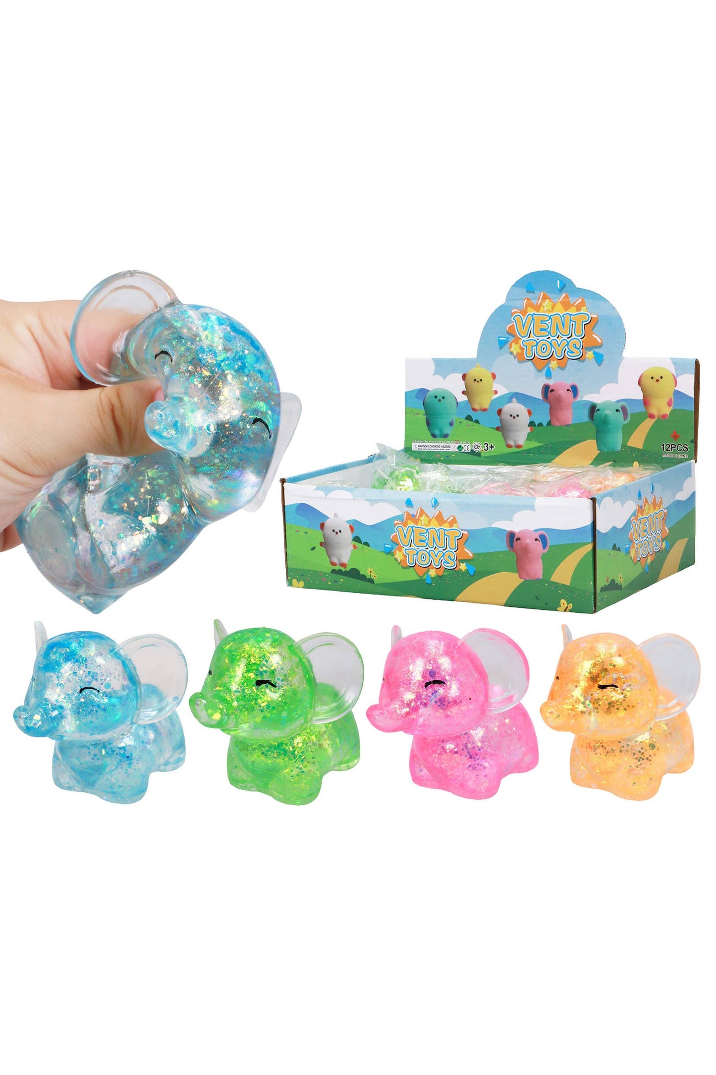 Baby Elephant Glittery Squishy