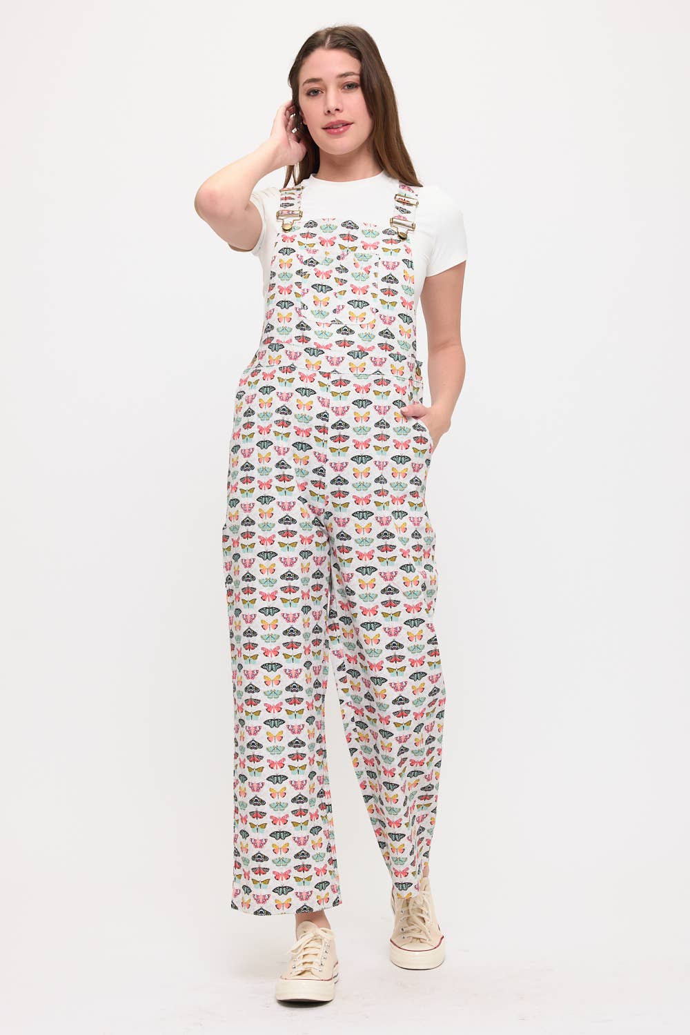 COLORFUL BUTTERFLY PRINT OVERALLS