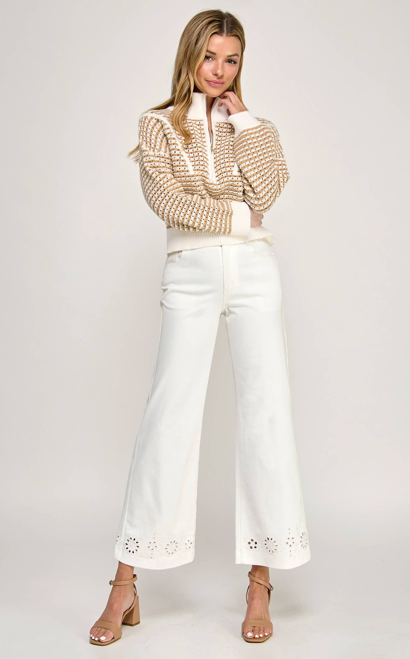 Golden Hour Stripe Half-Zip Sweater