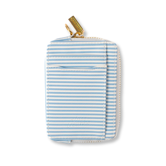 Blue Stripes Zip Wallet