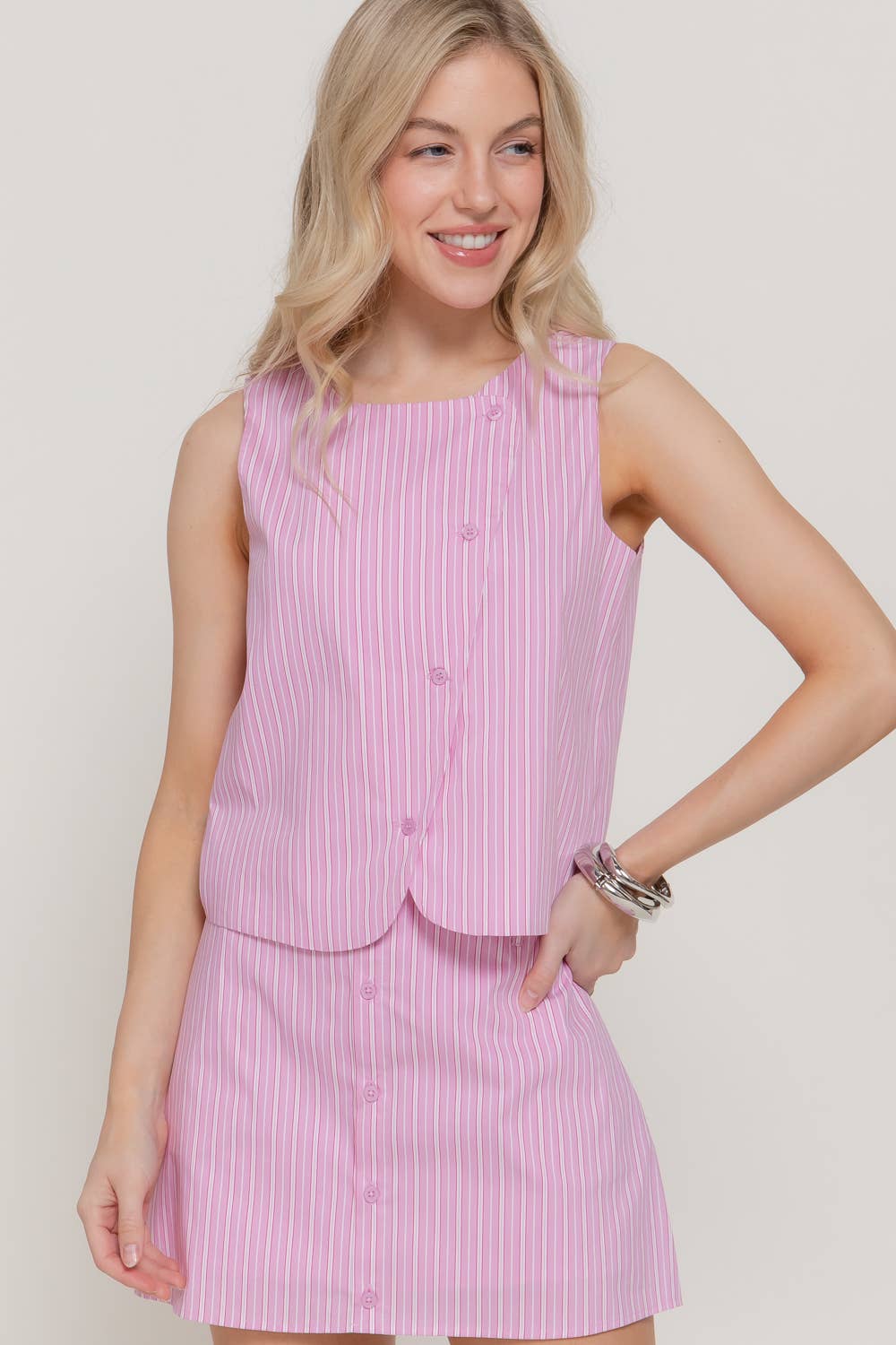 Pretty in Pink Pinstripe Set
