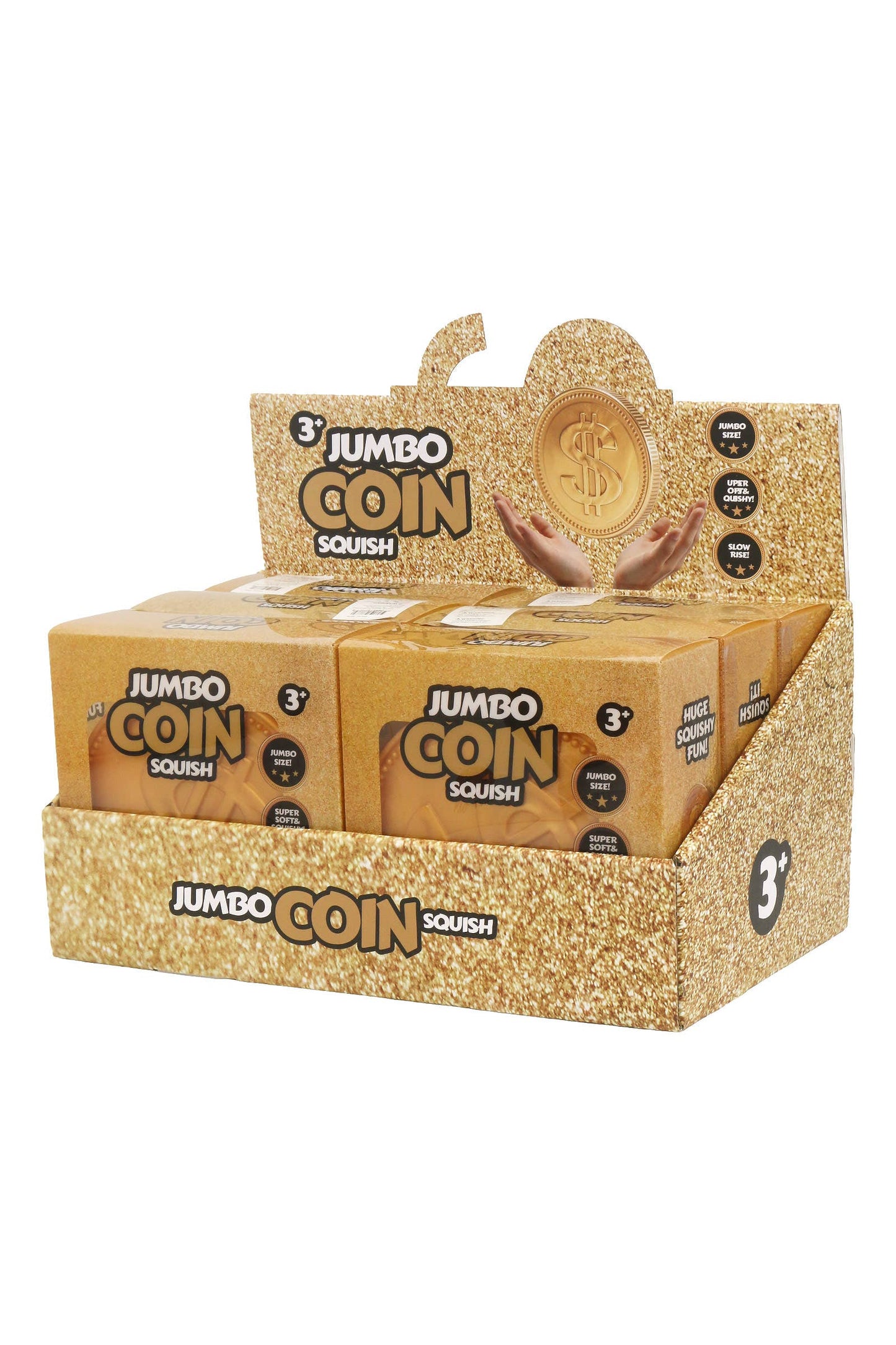 JUMBO 5.75 Inch Golden Coin Fluffy Slime Filled Squishy