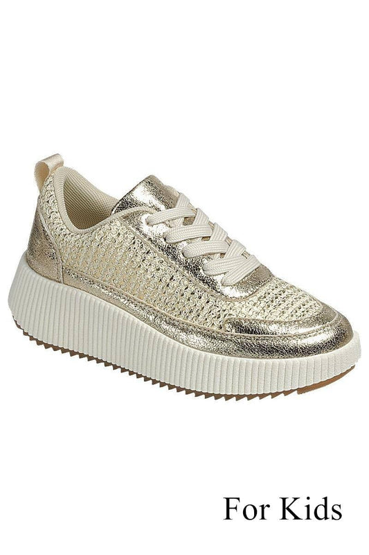 Kids Gold Sneakers
