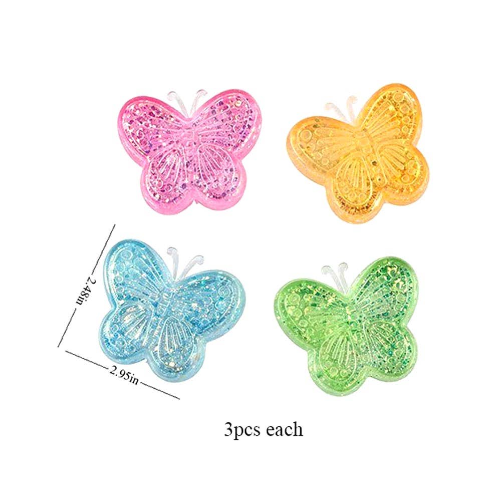 Glitter Butterfly Squishy Squeeze Sensory Stress Relief Fidget Toy