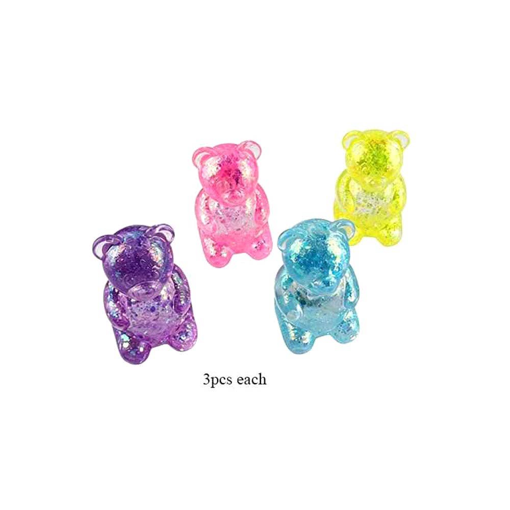 Glitter Gummy Bear Squeeze Squishy Stress Relief Toy