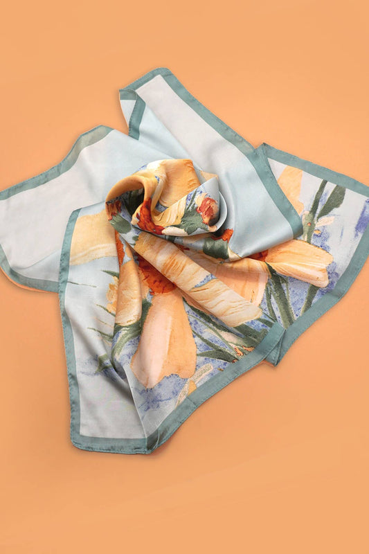 FLORAL PRINT BANDANA SCARF